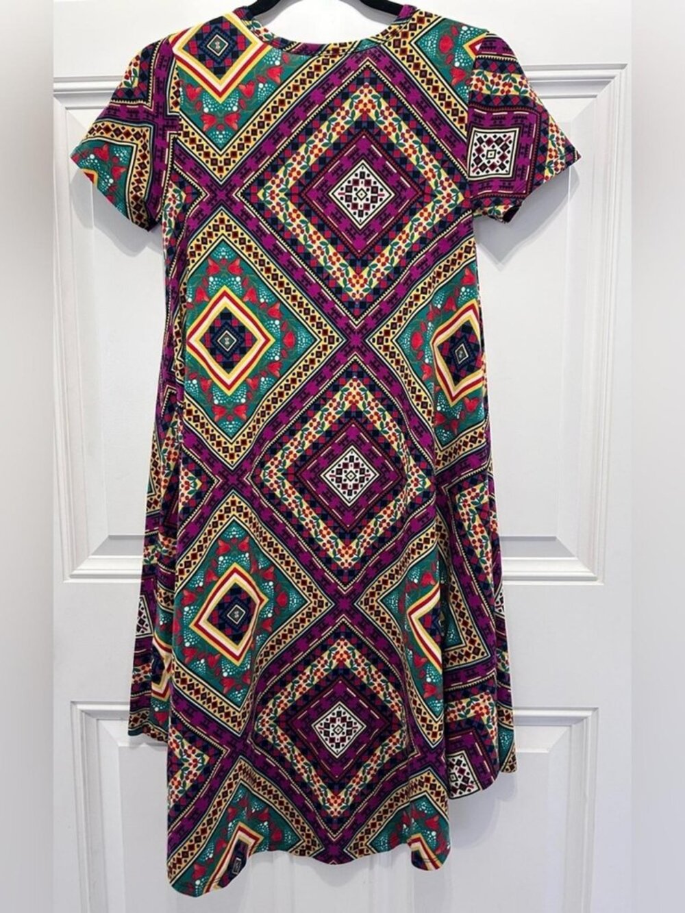 Dress Purple Green Geometri
